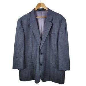 Geoffrey Beene Blazer Sport coat Jacket  50 R Regular Gray Windowpane Plaid